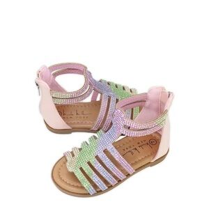 NICOLE MILLER toddler rainbow rhinestone bling gladiator sandals (size 6)